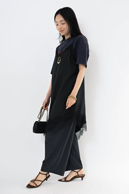 [再入荷]レースアシメヘムキャミソール