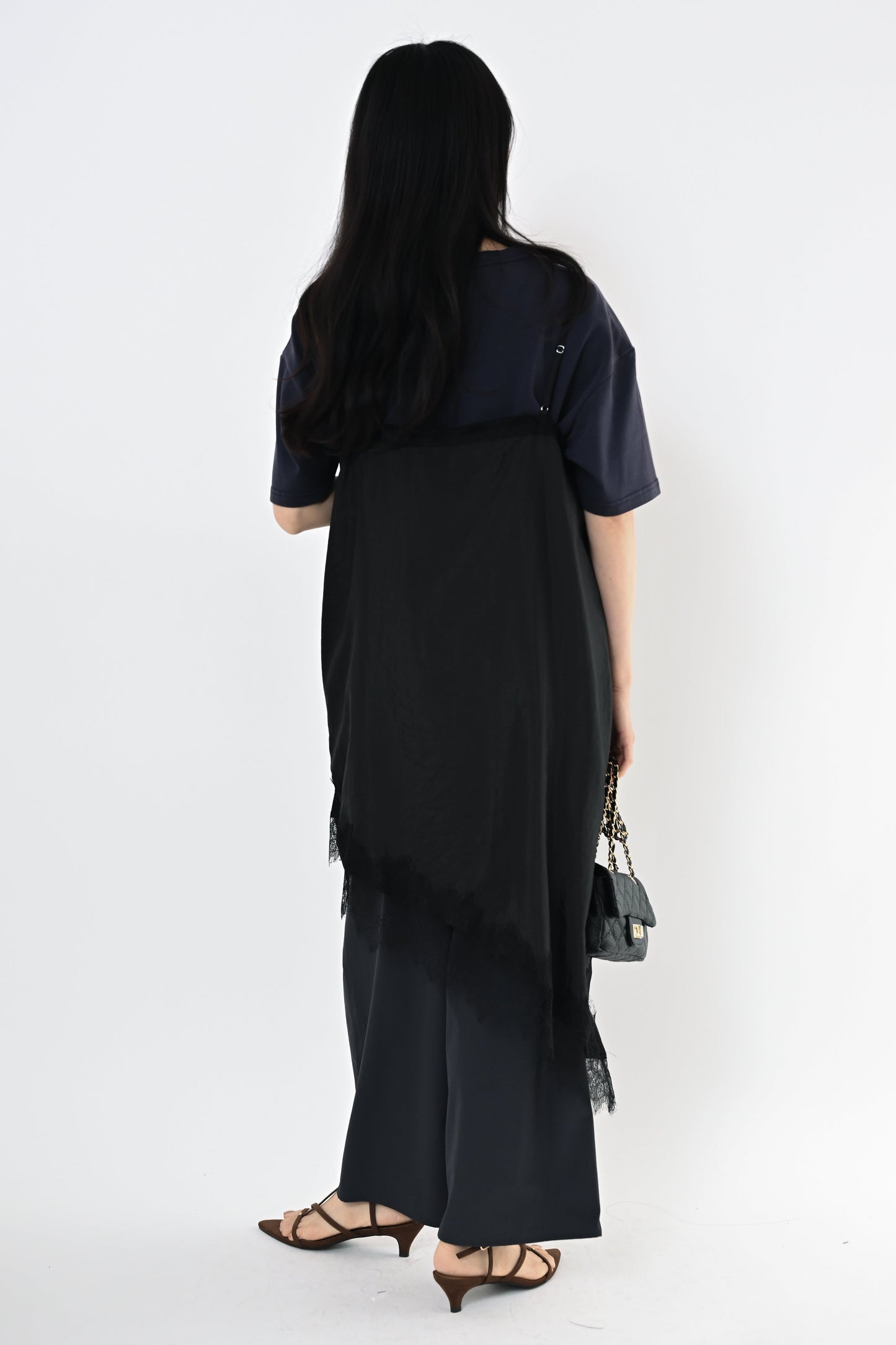 [再入荷]レースアシメヘムキャミソール