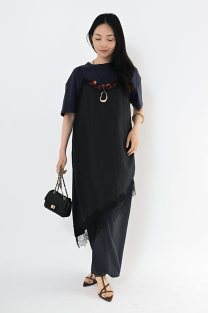 [再入荷]レースアシメヘムキャミソール