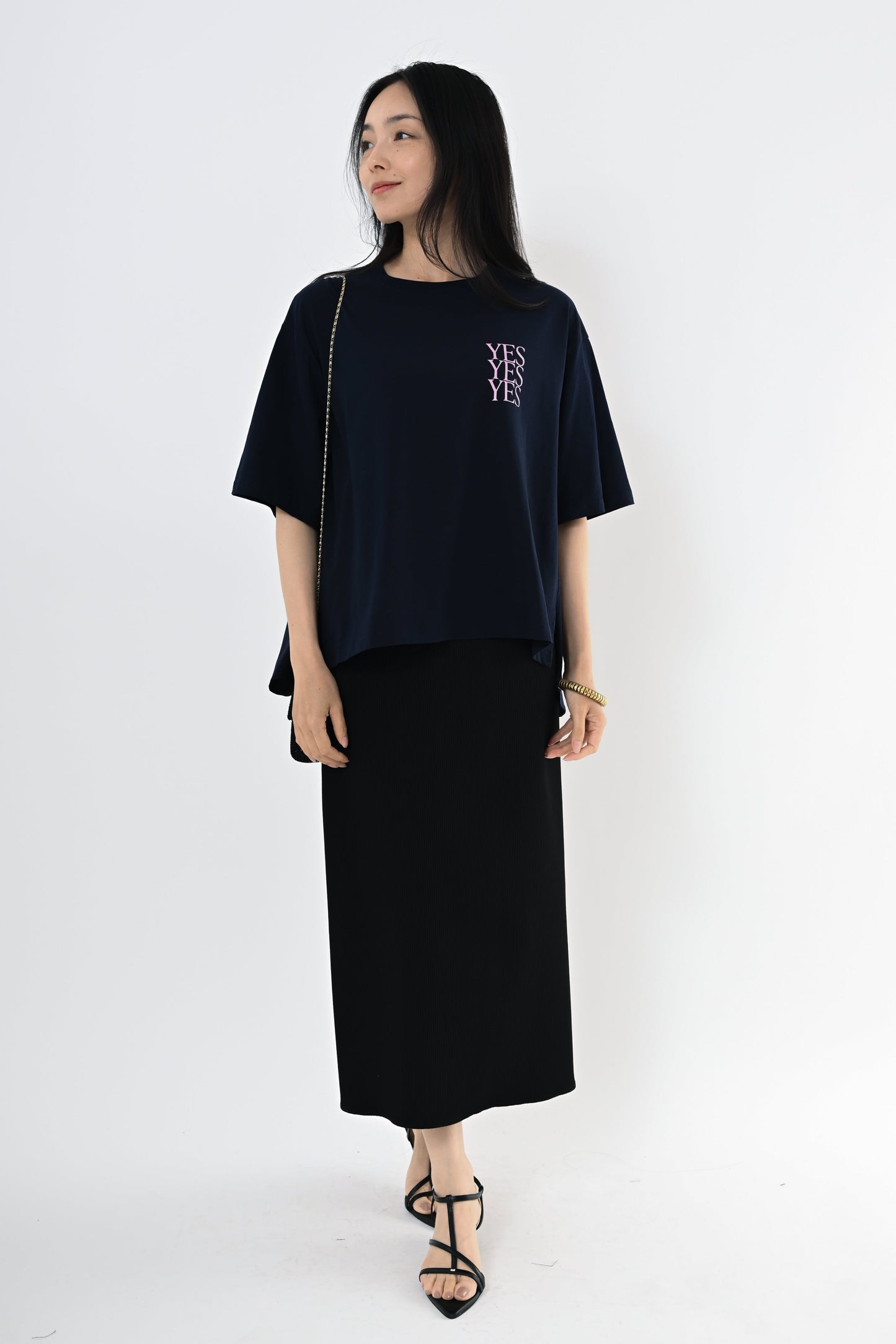 バックフレアプリントTシャツ