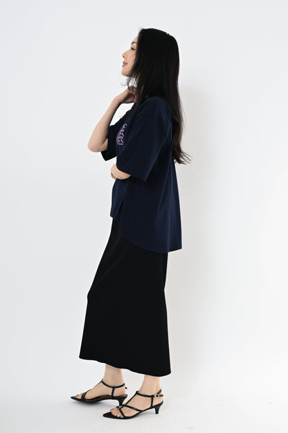 バックフレアプリントTシャツ