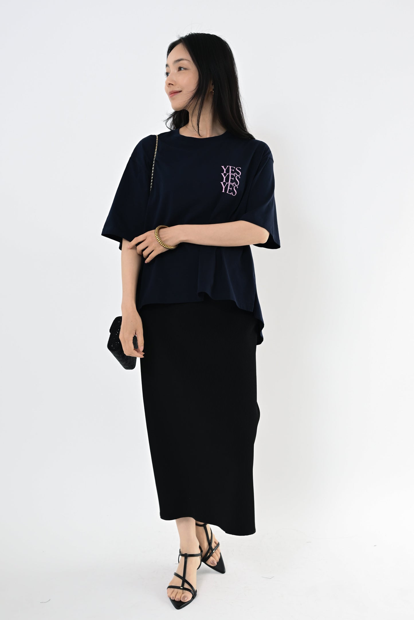 バックフレアプリントTシャツ