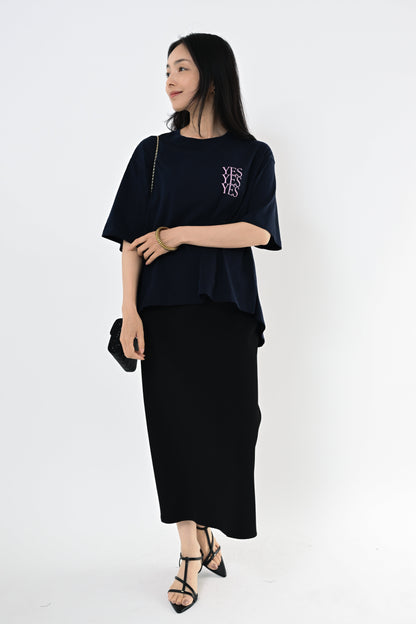 バックフレアプリントTシャツ