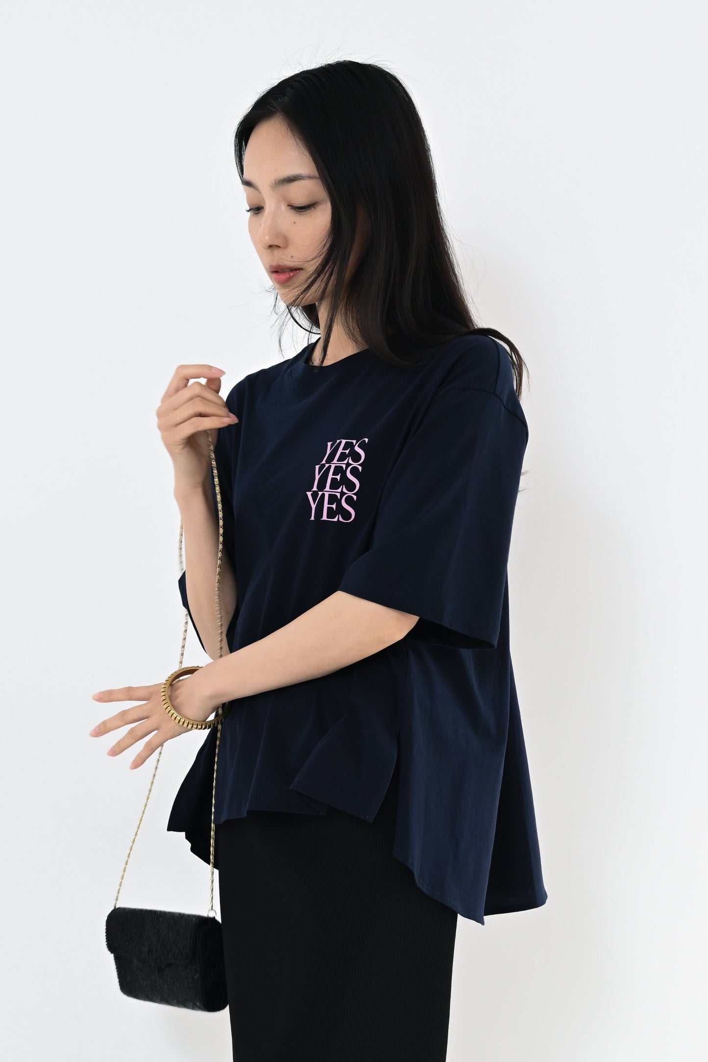 バックフレアプリントTシャツ
