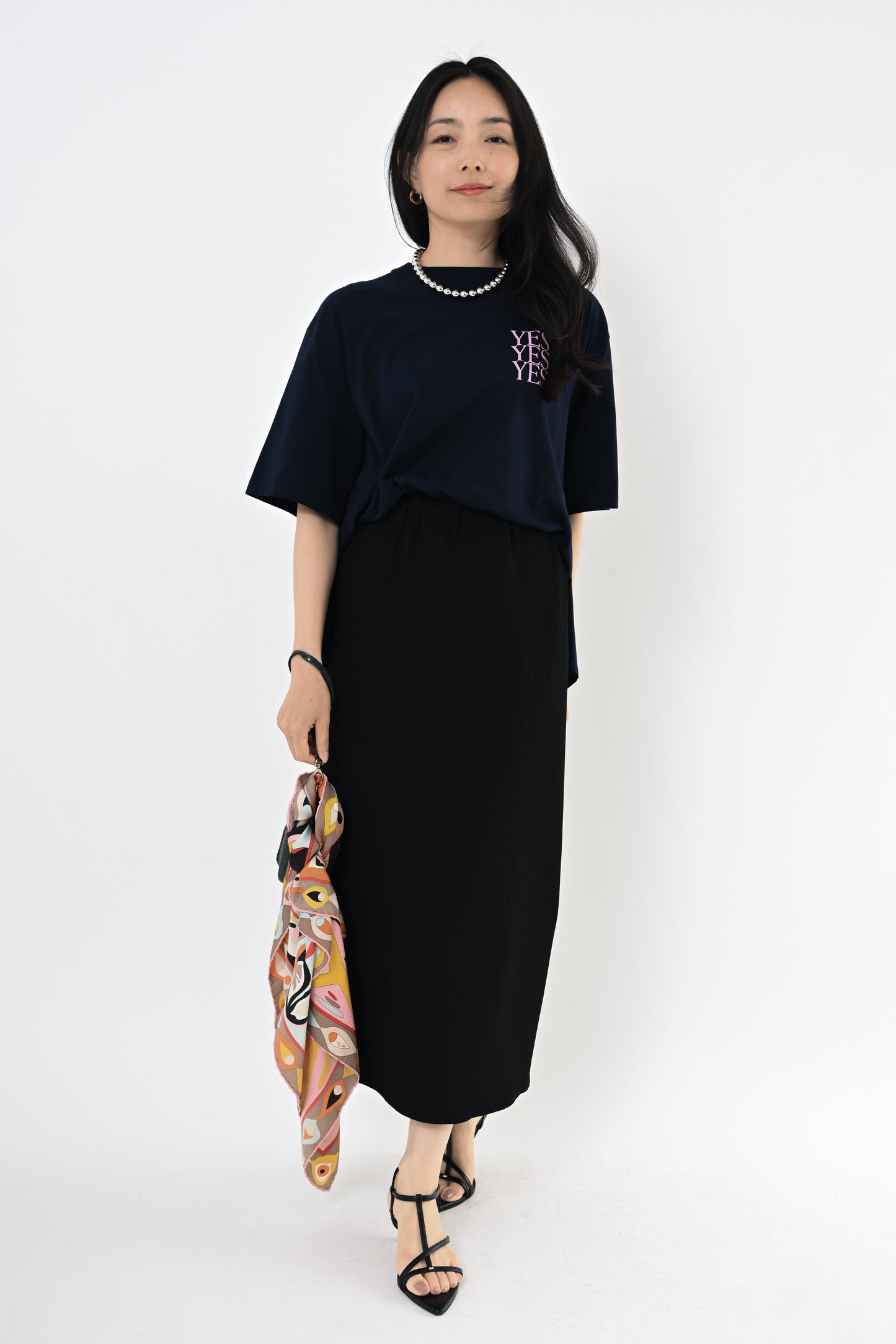 バックフレアプリントTシャツ