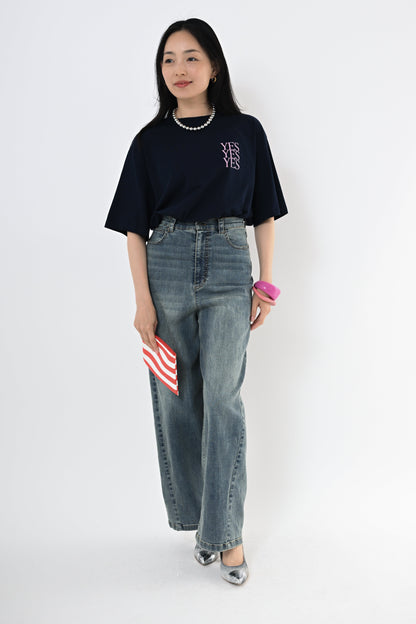 バレルレッグデニムパンツ