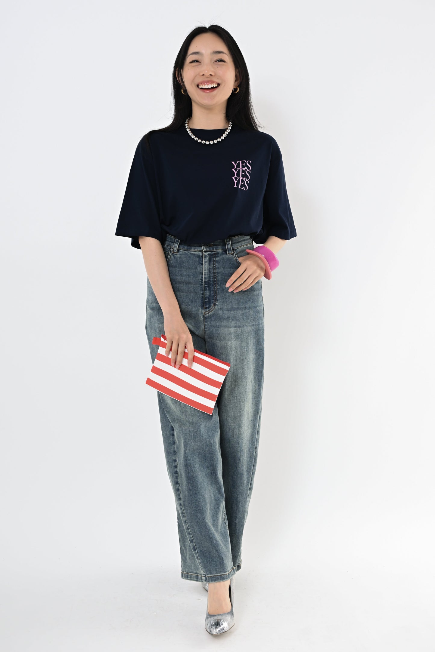 バックフレアプリントTシャツ