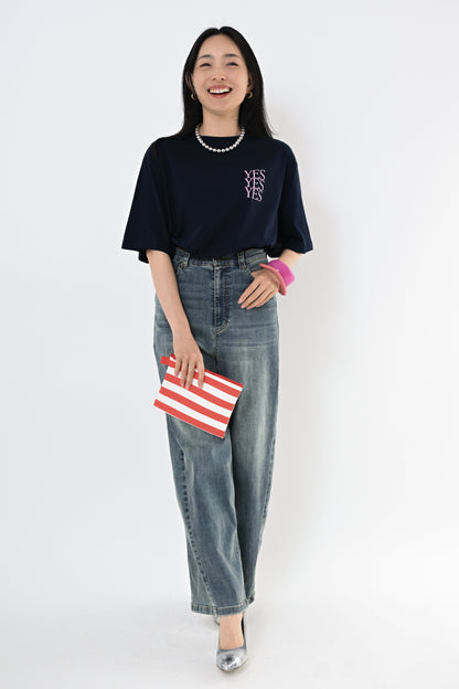 バックフレアプリントTシャツ