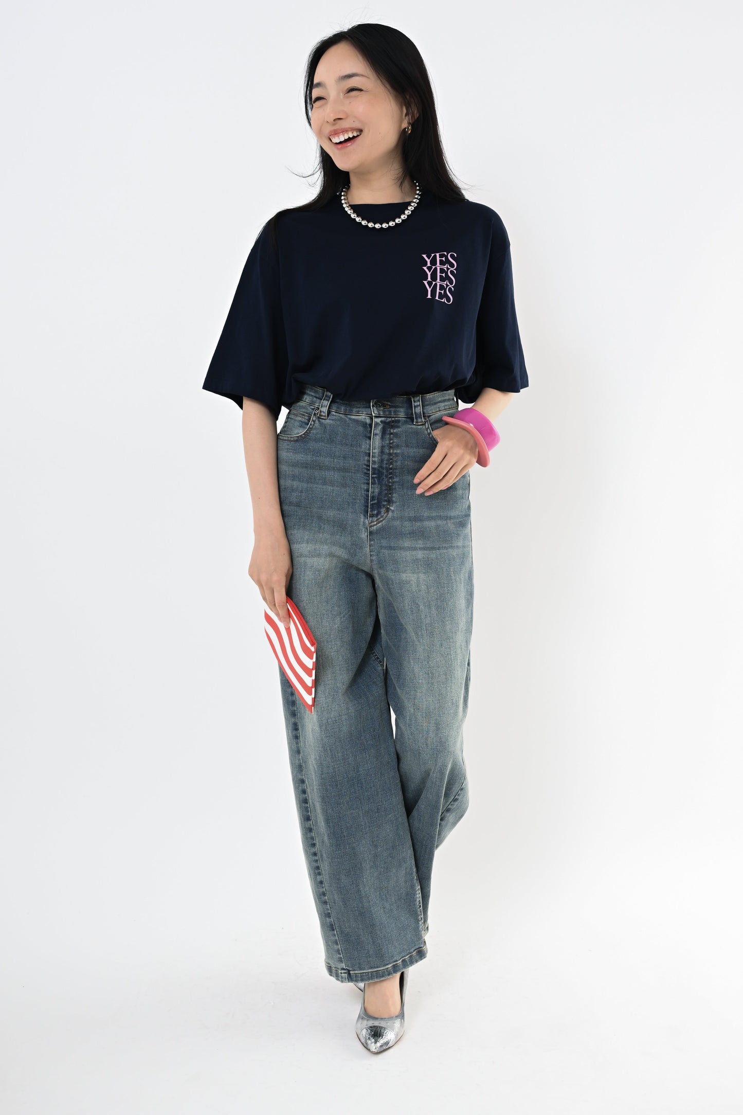 バレルレッグデニムパンツ