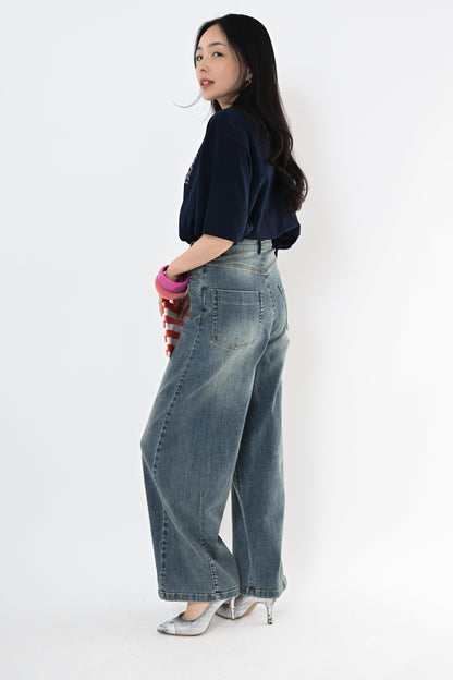 バレルレッグデニムパンツ