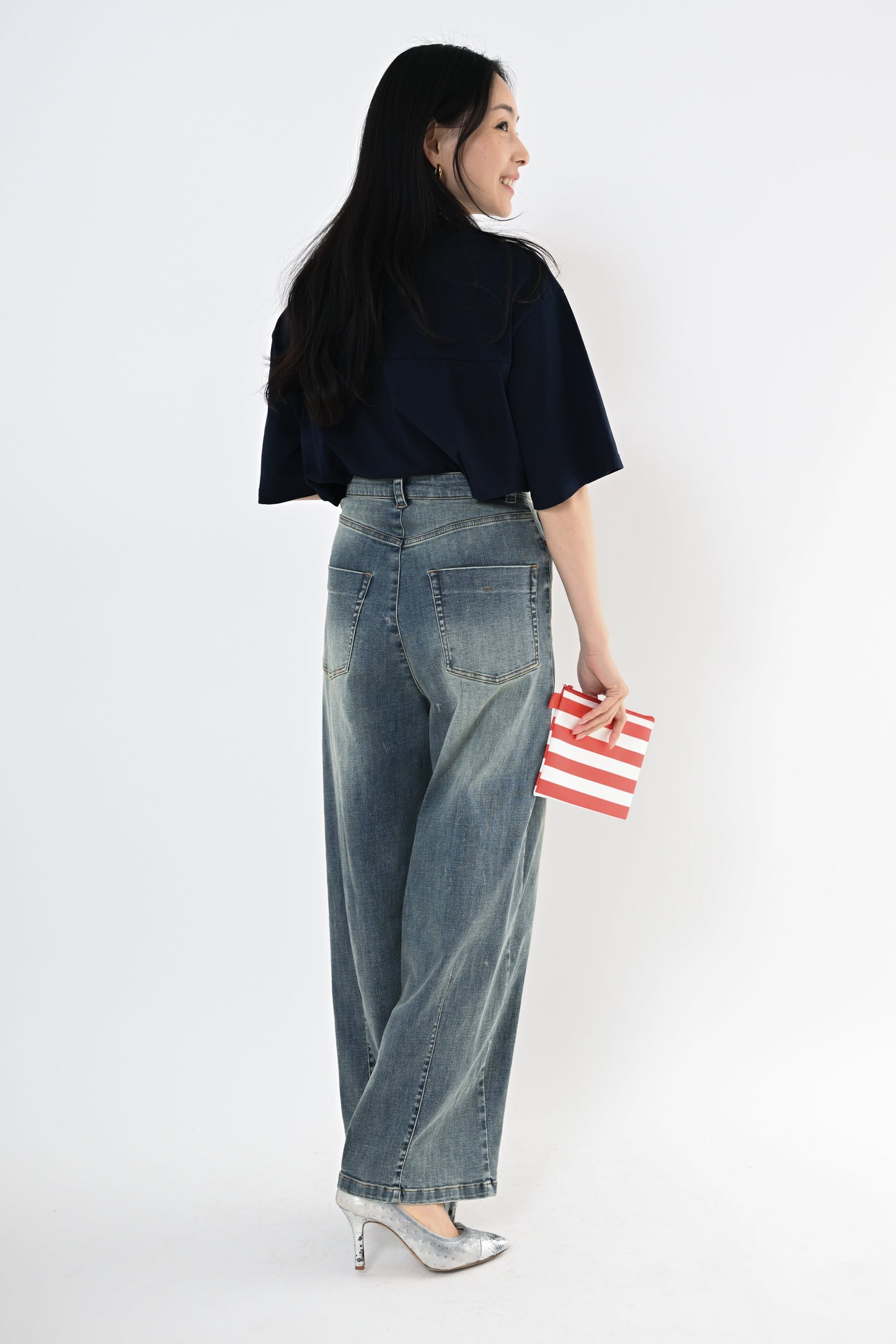 バレルレッグデニムパンツ