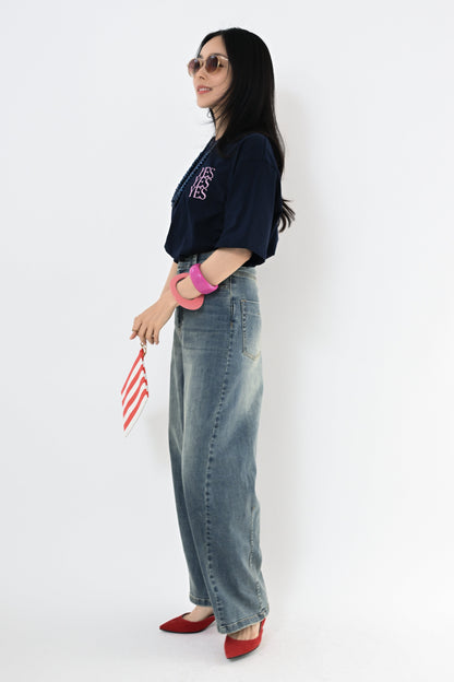 バックフレアプリントTシャツ
