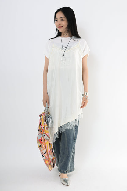[再入荷]レースアシメヘムキャミソール