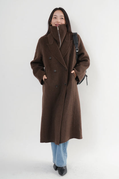 ［予約］ウール100％ＺＩＰロングコート