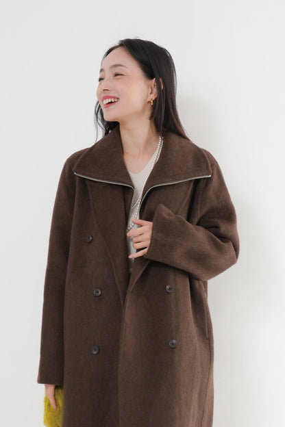 ［ＮＥＷ]ウール100％ＺＩＰロングコート