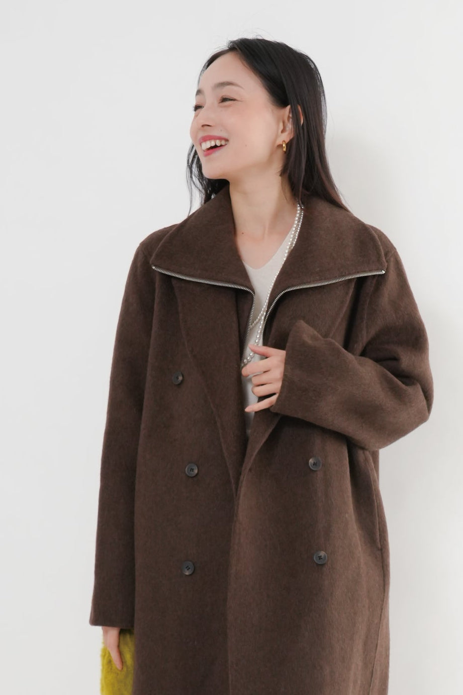 ［予約］ウール100％ＺＩＰロングコート