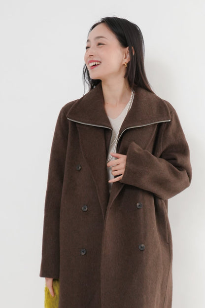 ［予約］ウール100％ＺＩＰロングコート