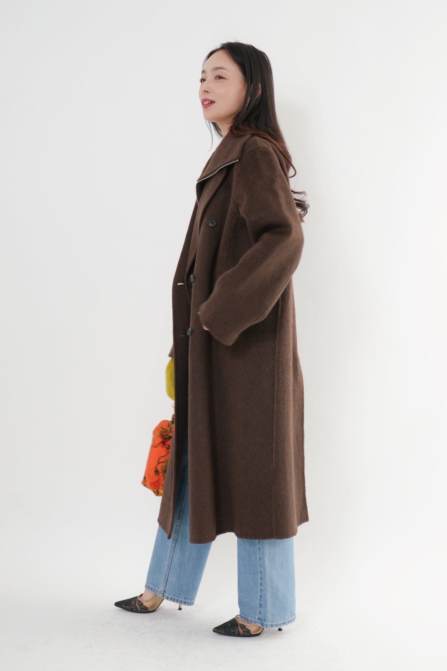 ［予約］ウール100％ＺＩＰロングコート